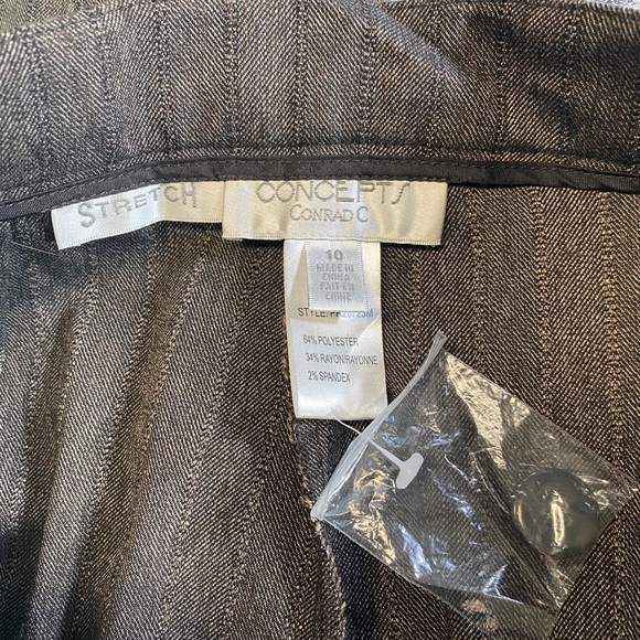 NWT CONRAD C Stretch Srown Striped Pants - Picture 3 of 4